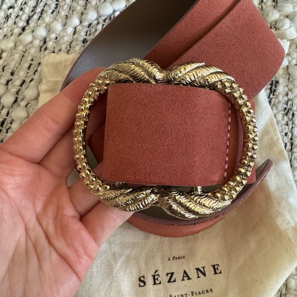 Sezane Artemis Belt in discontinued Rose color in size 80 + freebie